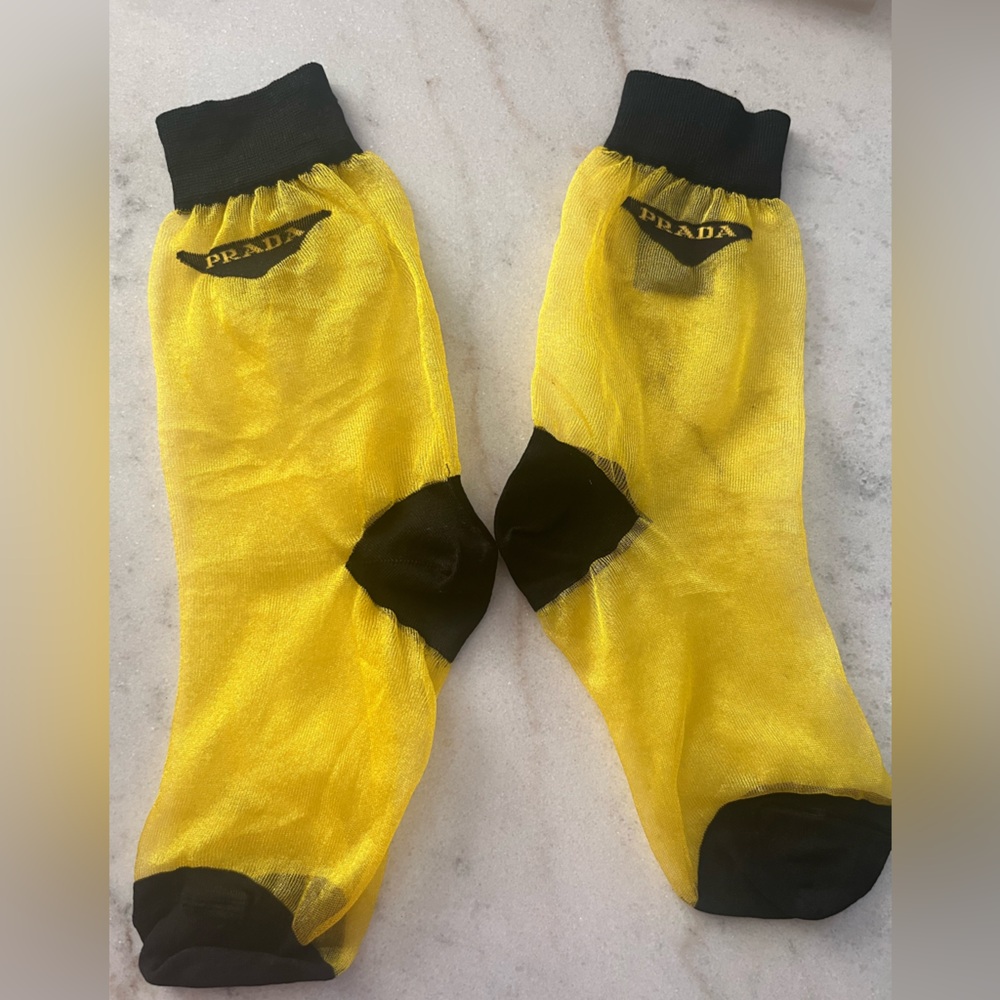Prada Vibrant Yellow and Black Socks